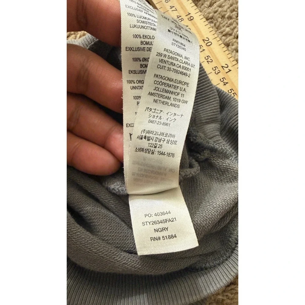 Patagonia Vintage Regenerative Organic Cotton Crewneck Sweatshirt Grey XS zz40‎ - Picture 7 of 7